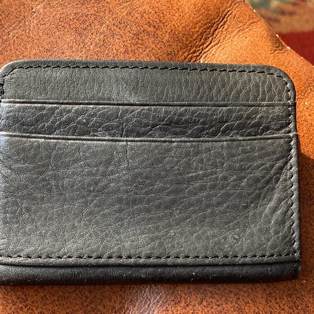 Elegant Black Leather Card Holder